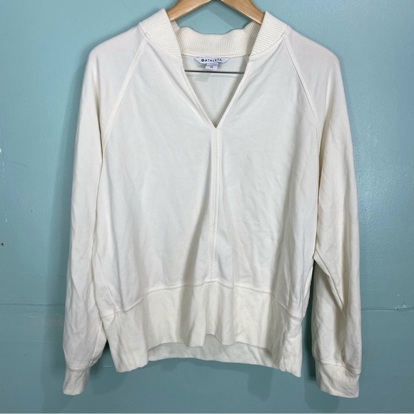 Athleta Eastbound‎ Sweatshirt Ivory Creme Sz XL Sweater 986965 - Picture 1 of 8